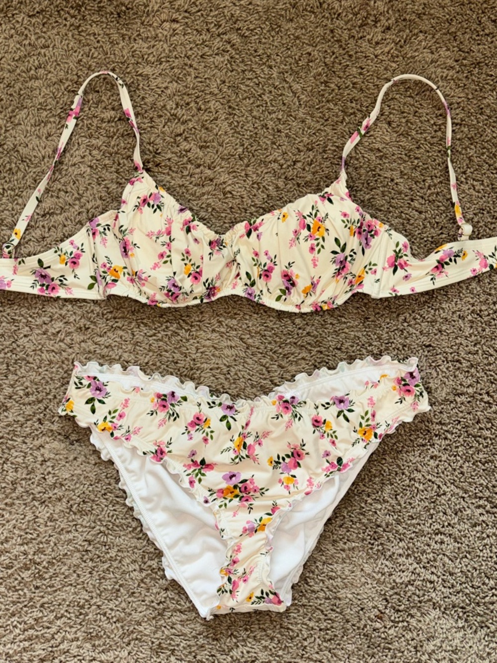 Shade & Shore Pink and Yellow Floral Bikini